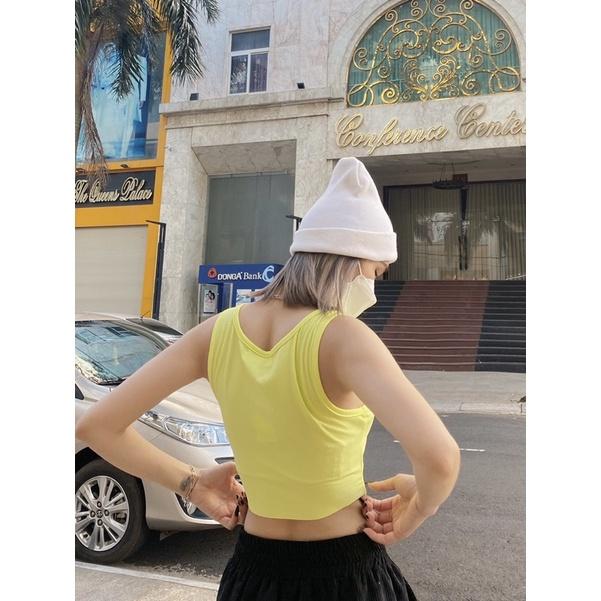 Áo croptop ba lỗ basic vạt bầu 4 màu trendy