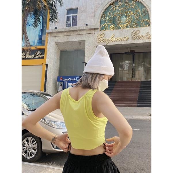 Áo croptop ba lỗ basic vạt bầu 4 màu trendy (Hàng có sẵn)