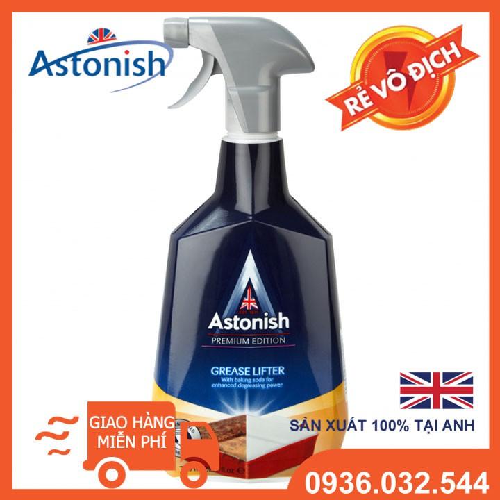 Bình xịt tẩy dầu mỡ cháy khét Astonish C6750 750ml sản xuất tại Vương Quốc Anh chuyên dùng vệ sinh các bề mặt bếp gas từ hồng ngoại và khu vực bếp