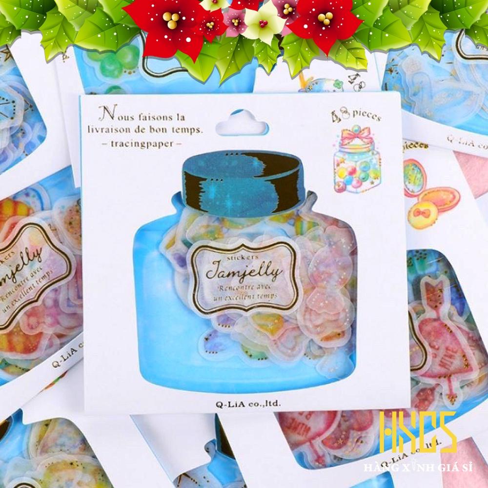Sticker giấy dầu Jam Jelly dán trang trí sổ, Kích thước: 154mm * 100mm