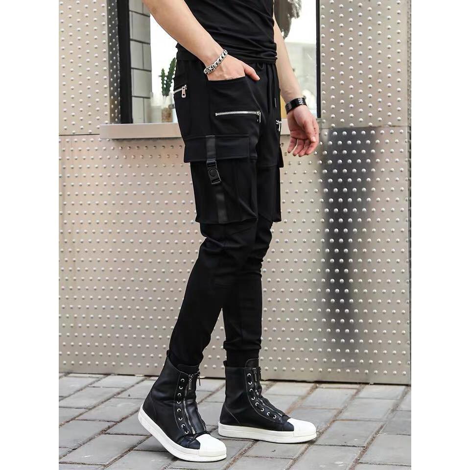 Quần jogger kaki túi hộp unisex Dây Kéo, nam nữ ulzzang KUN