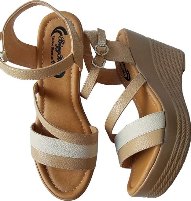 Giày Sandal Nữ Đế Xuồng BIGGBEN Da Bò Thật SDX16