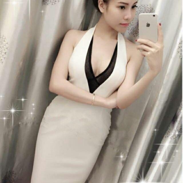 Đầm body phối voan ngực sexy