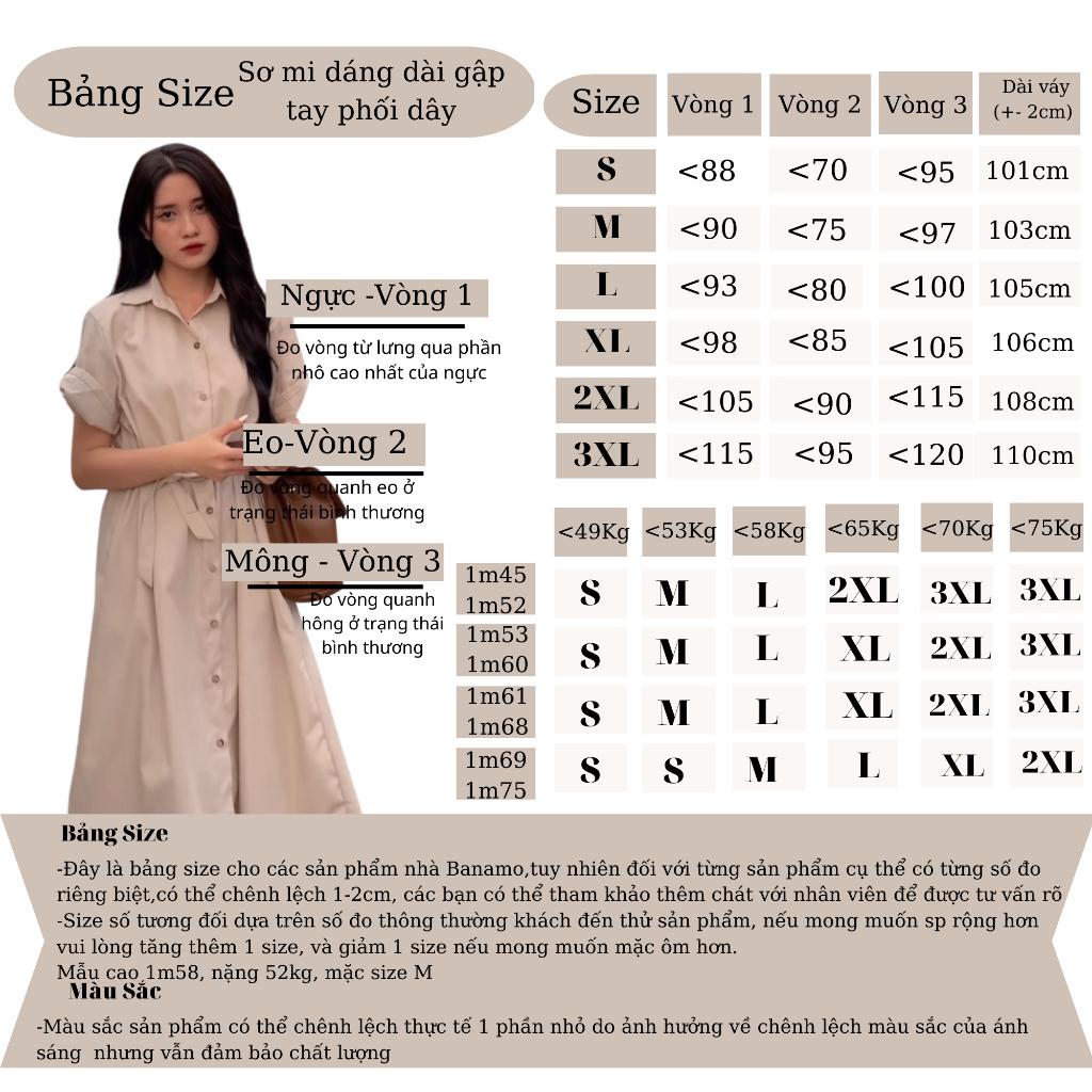 VÁY SƠ MI CỔ BẺ DÁNG DÀI PHỐI DÂY