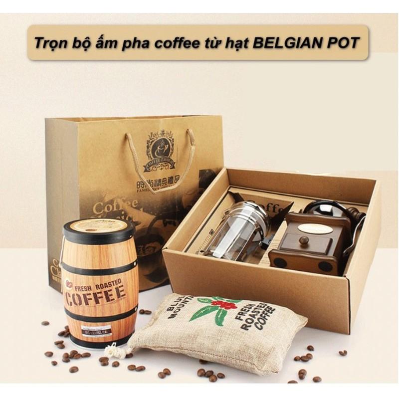 Pha cà phê cùng với bộ ấm coffee từ hạt BELGIAN POT