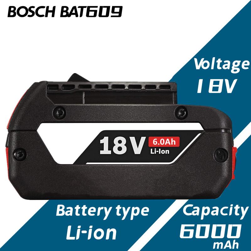 1-3PSC Pin 18V Cho Bosch GBA 18V 6.0Ah Lithium BAT609 BAT610G BAT618 BAT618G 17618-01 BAT619G BAT622 SKC181-202L + Sạc Màu Sắc: 1 Chiếc 6000