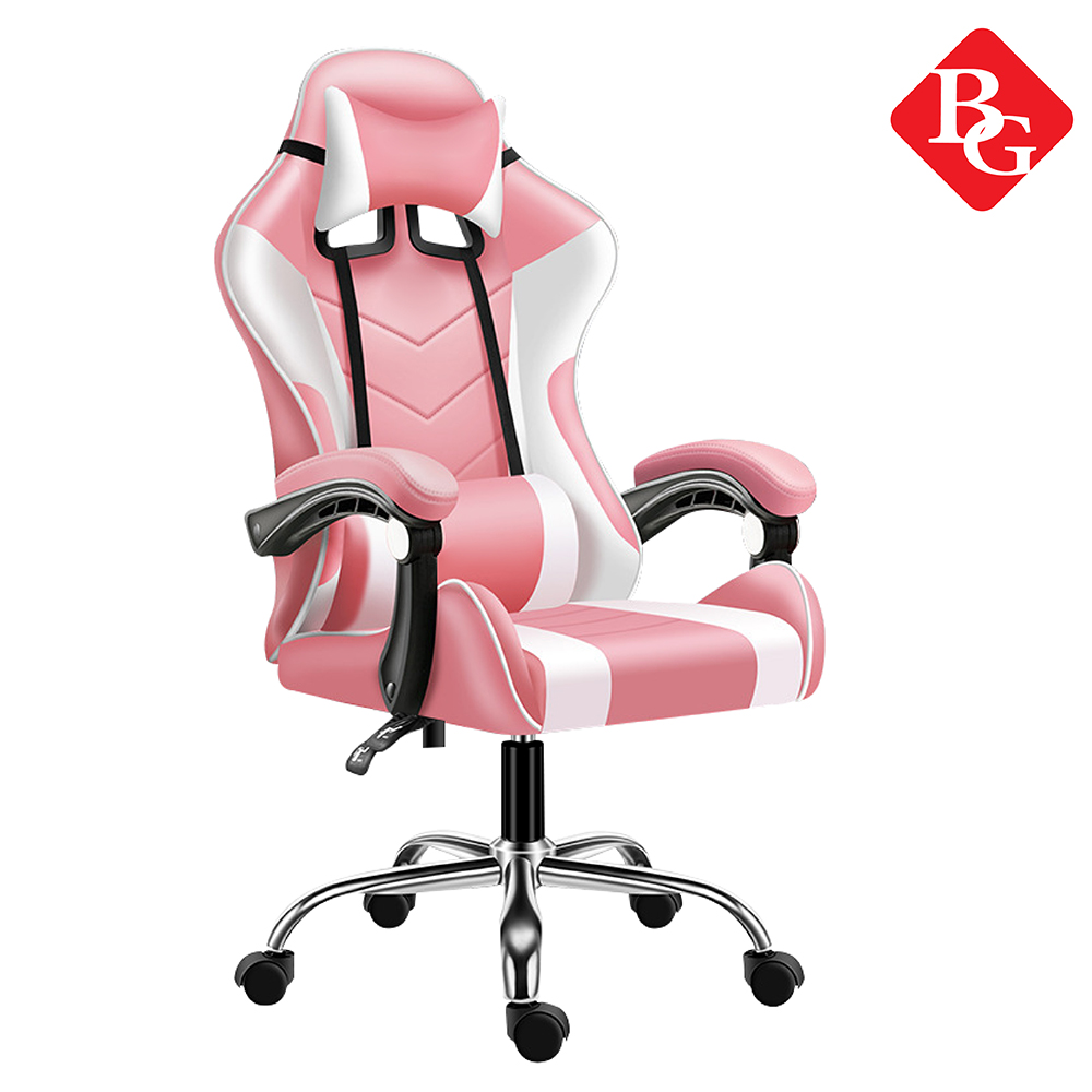 BG Ghế gaming dành cho game thủ MODEL E02-S PINK - GỐI MASSAGE (hàng nhập khẩu)