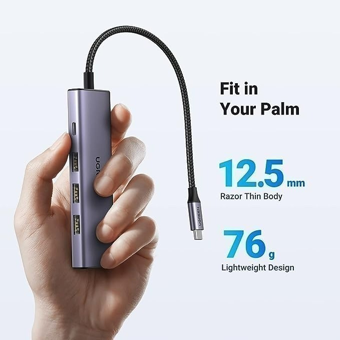 Hub Ugreen USB Type C 5-in-1 CM511 - Có cổng HDMI 4K, Hỗ trợ sạc PD - 15596 - Hàng chính hãng