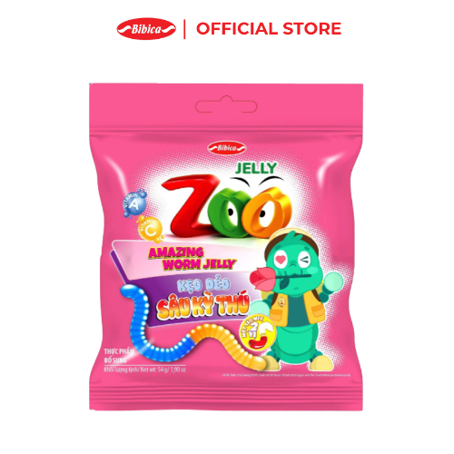 Combo 3 Kẹo dẻo Zoo Sâu Kì Thú Bibica 54g