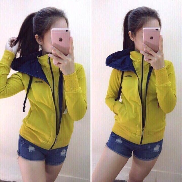 Áo khoác nỉ hai dây kéo nữ