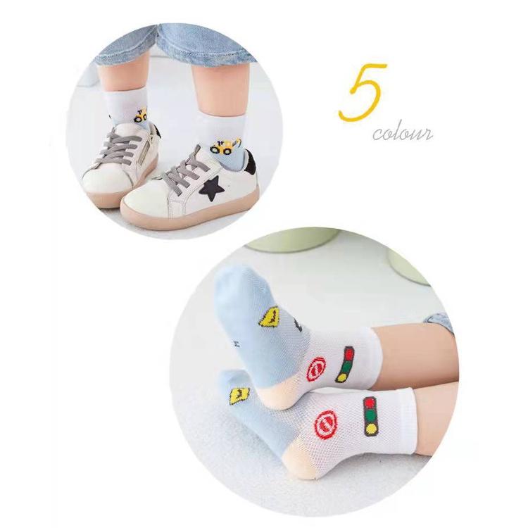 Set 5 đôi tất len mỏng, thoáng khí cho bé trai và bé gái, họa tiết hoạt hình dễ thương, size từ 1 đến 12 tuổi