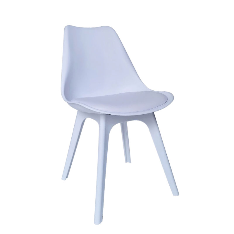 Ghế café fastfood thân nhựa có nệm DSW-P2 Nội thất Capta Ghế trà sữa cafe thân nhựa PP nệm bọc PVC cùng màu thân chân ghế nhựa đúc màu trắng hoặc đen tại tp HCM - Đen