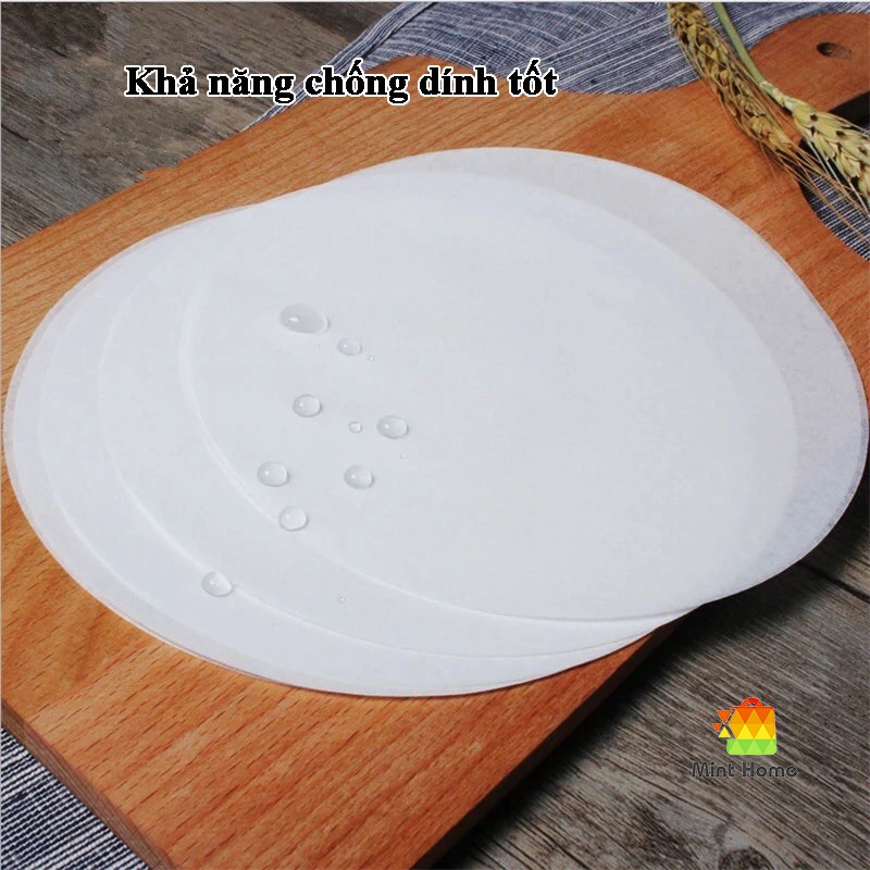 100 Tờ Giấy Nến Nồi Chiên 23cm Tròn Dùng Hấp Nướng Jodily - Thấm Dầu Mỡ - An Toàn Cho Sức Khỏe
