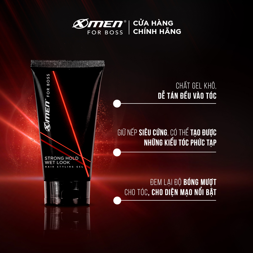 Keo vuốt tóc X-Men For Boss Gel Strong Hold Wet Look 150g