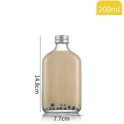 Chai Thủy Tinh Dẹp Cổ Cao Nắp Nhôm