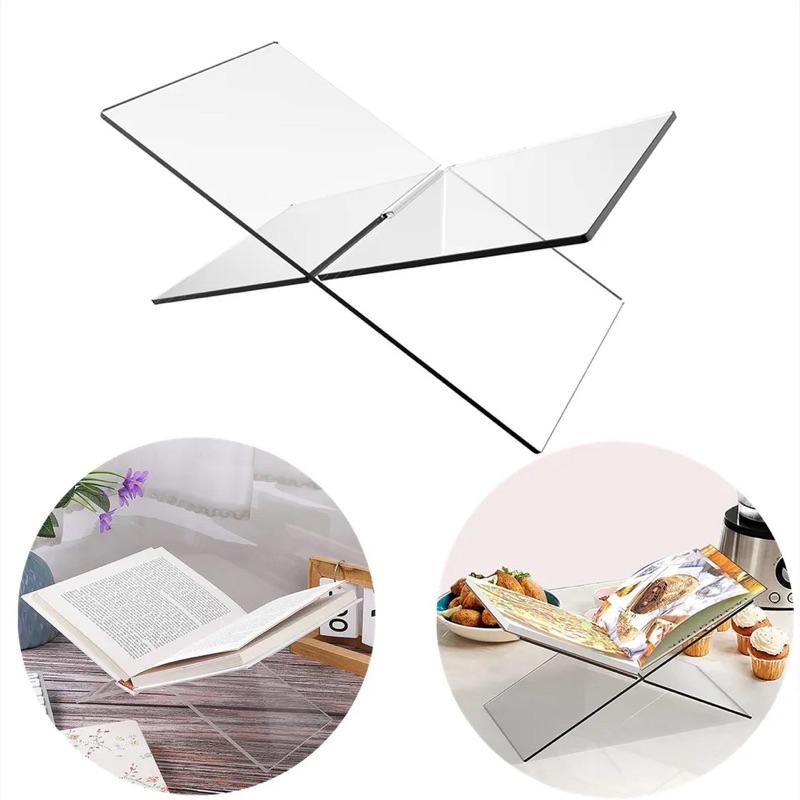 Acrylic Trong Suốt Kệ Sách X, Giá Đỡ sách Nghệ Thuật, Kệ Trang Trí Để Bàn Đơn Giản Tạp Chí - Trong suốt