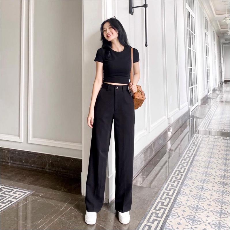 Quần tây ống suông chất vải cát Nhật co giãn bốn chiều không nhăn không xù - MIXIZ HOUSE