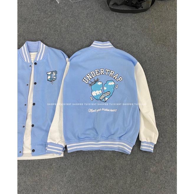 ÁO VARSITY JACKET BOMBER UNDERTRAP - Áo Nỉ Bomber Cotton Siêu Rẻ Phù Hợp Nam Nữ có ảnh thật