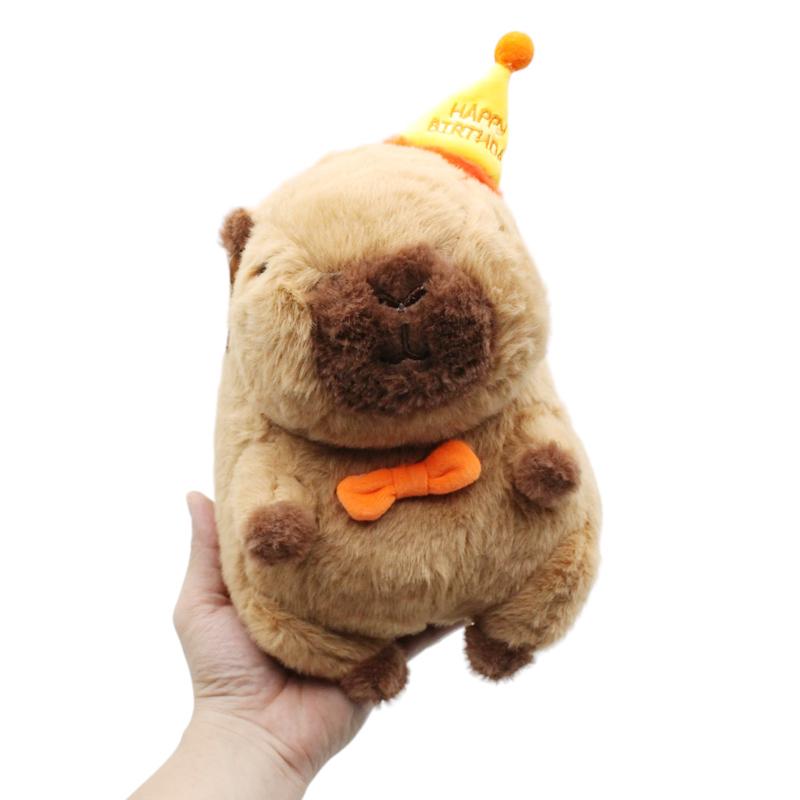 Thú Bông Capybara Đội Nón Sinh Nhật 25 cm - Nuan Nuan YHLMT25