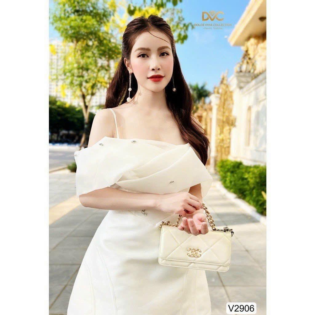 Đầm xòe đính đá tay rớt