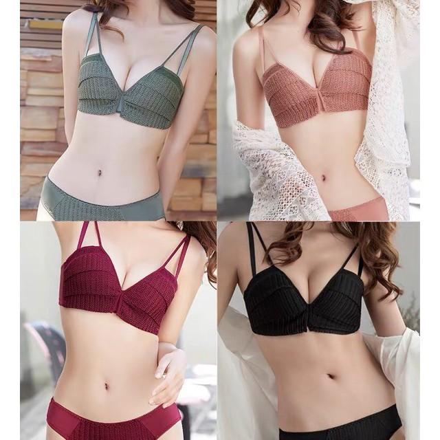 Set đồ lót nữ ️️ Bộ Đồ Lót Spice Girl Ren Đan - Áo Lót Nâng Ngực Thông Hơi Không Gọng