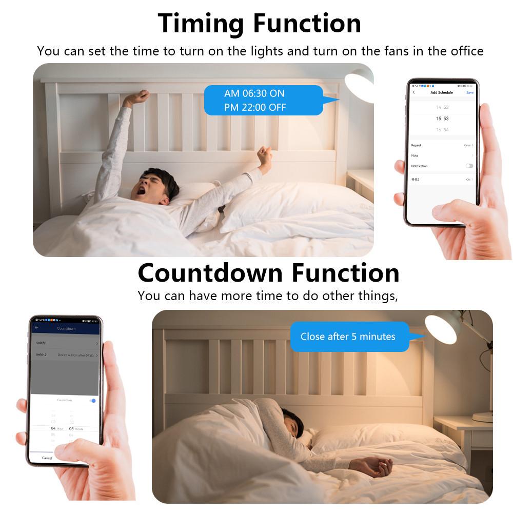 Tuya Wifi Us Brazil Smart Touch Switch Light Không có Neutral 110V 220V 1/2/3 Gang Wall On Off Screen Panel Đối với Alexa Trang chủ Google