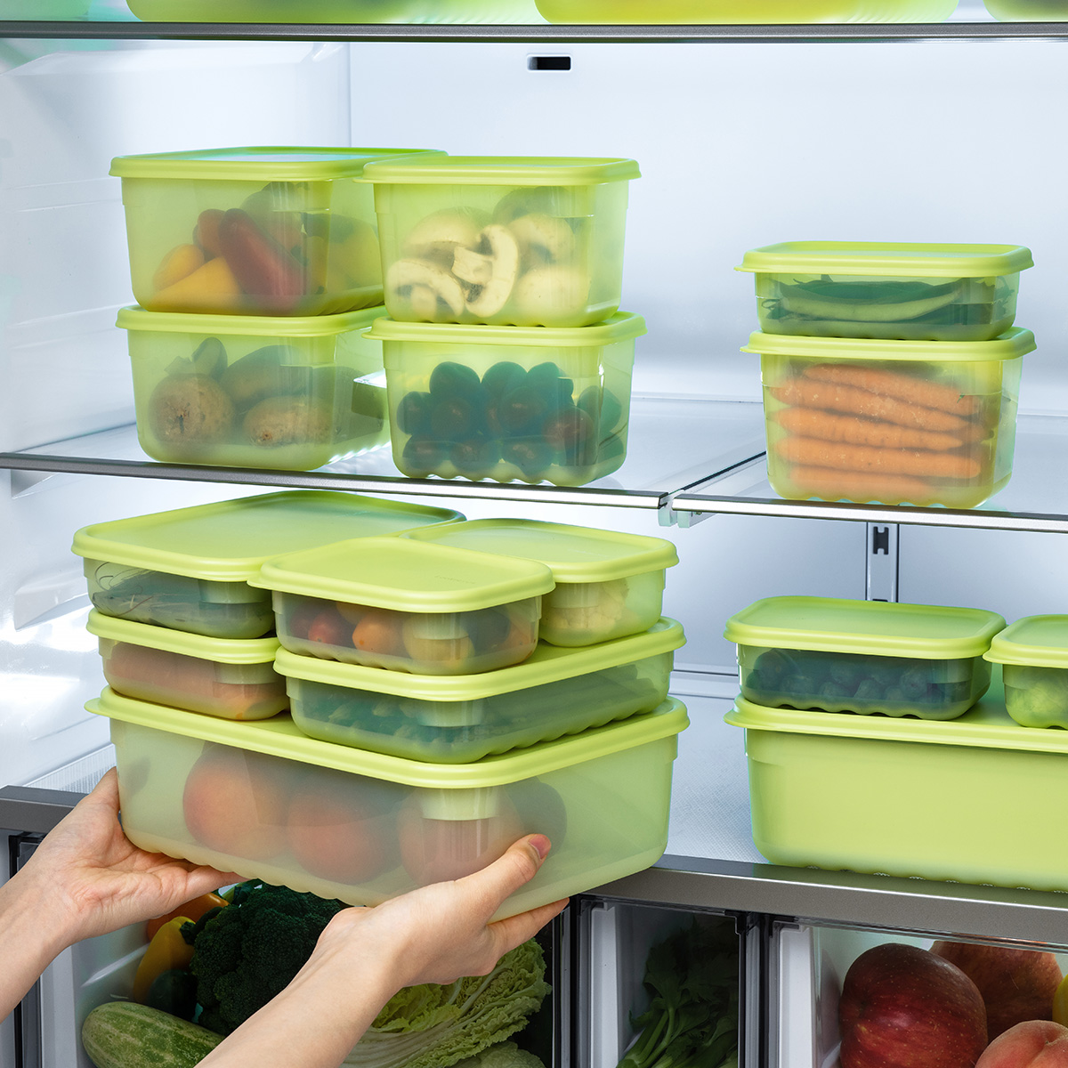 Bộ 2 hộp nhựa bảo quản thực phẩm LocknLock Smart Keep Fresh Food Container 2.2L HLE5700NS2, Hàng chính hãng, giữ tươi mát đến 31 ngày - JoyMall