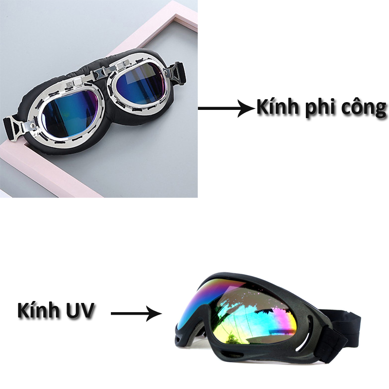 Mũ bảo hiểm nửa đầu màu trơn SRT ASA 05 kèm kính phi công, kính UV thời trang, cá tính - Hàng chính hãng