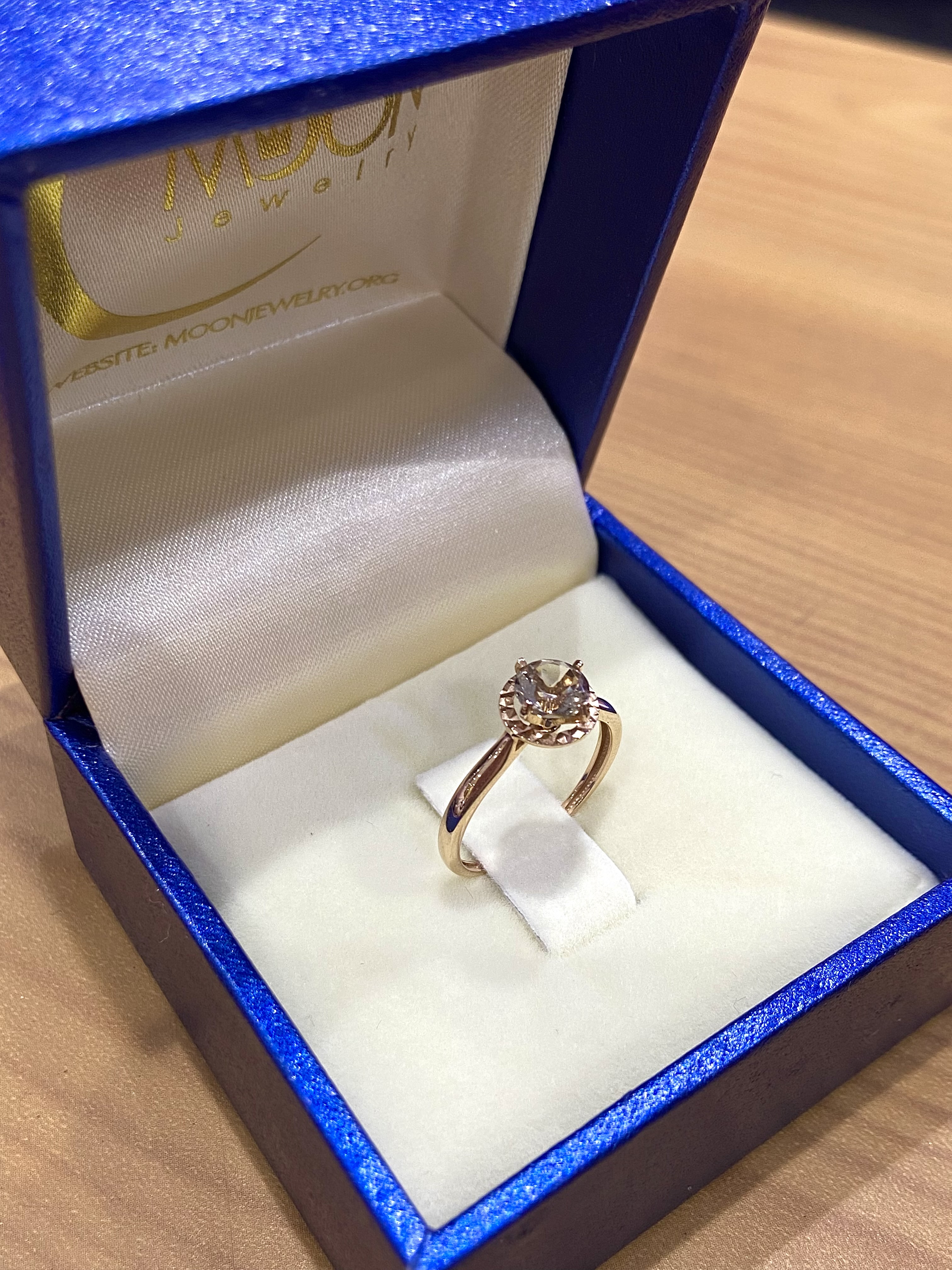 Nhẫn Vàng 14K Đính Đá Smoky Quartz