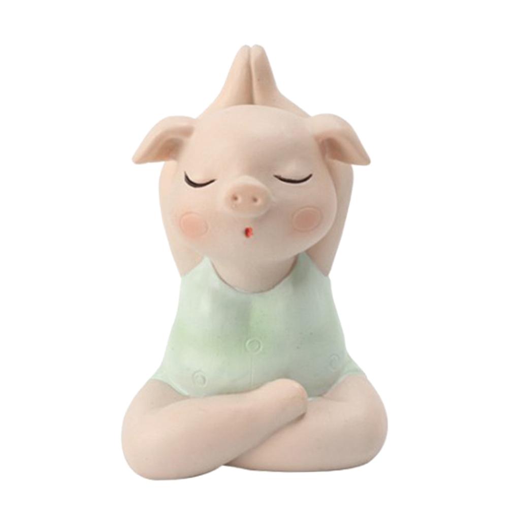 Resin Creative Cartoon Yoga  Decor  Statue for Micro Fairy Garden Decoration Ornaments