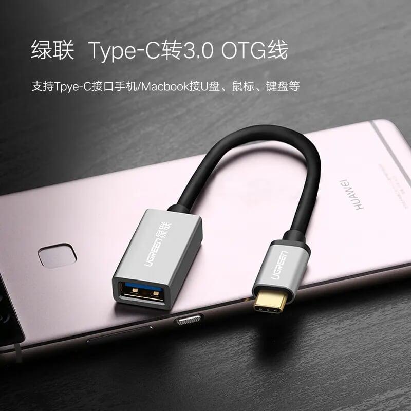 Ugreen UG40326US203TK 15Cm màu Đen Dây USB Type-C hỗ trợ OTG - HÀNG CHÍNH HÃNG