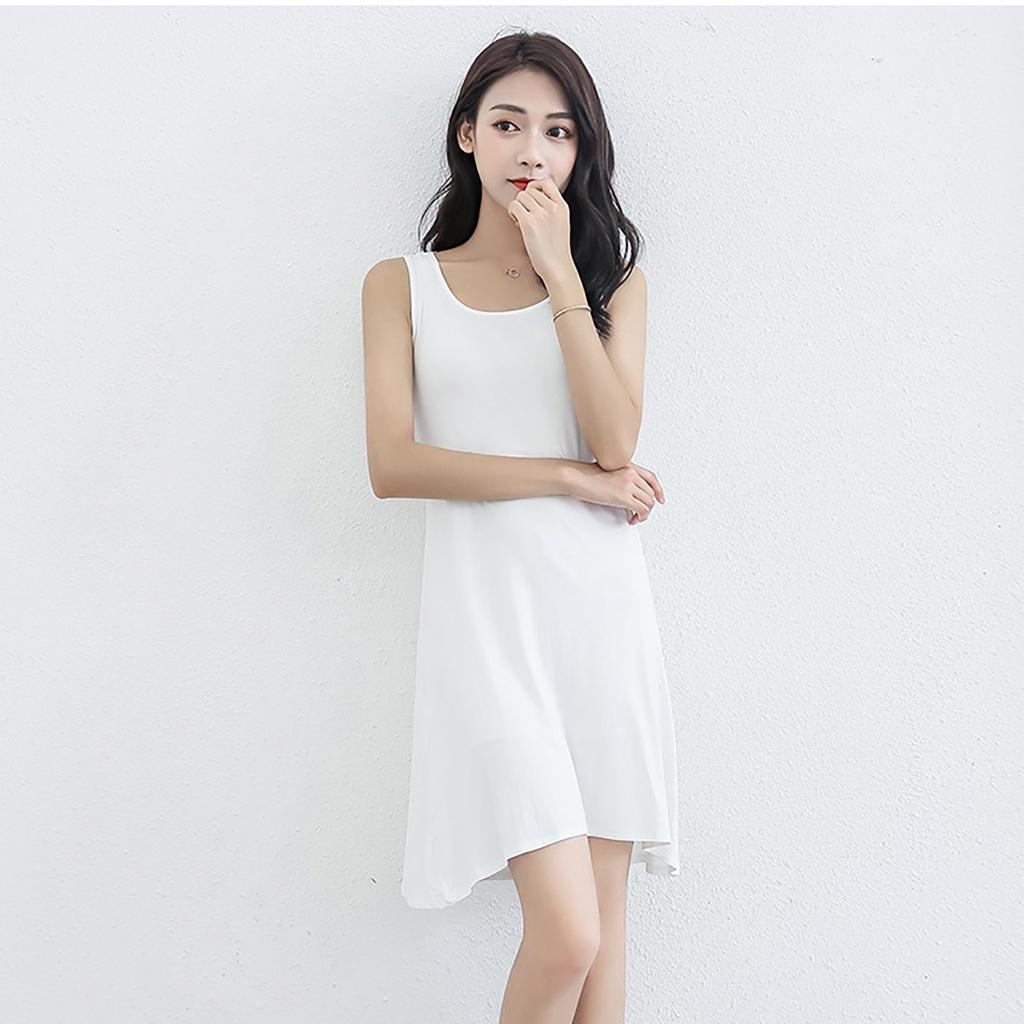 Váy xuông body Icotton sát nách vải thun co giãn 4 chiều