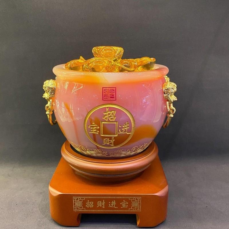 Bát Tụ Bảo Đá Ngọc Chiêu Tài Lộc, kích thước 15cm, Có đế đẹp