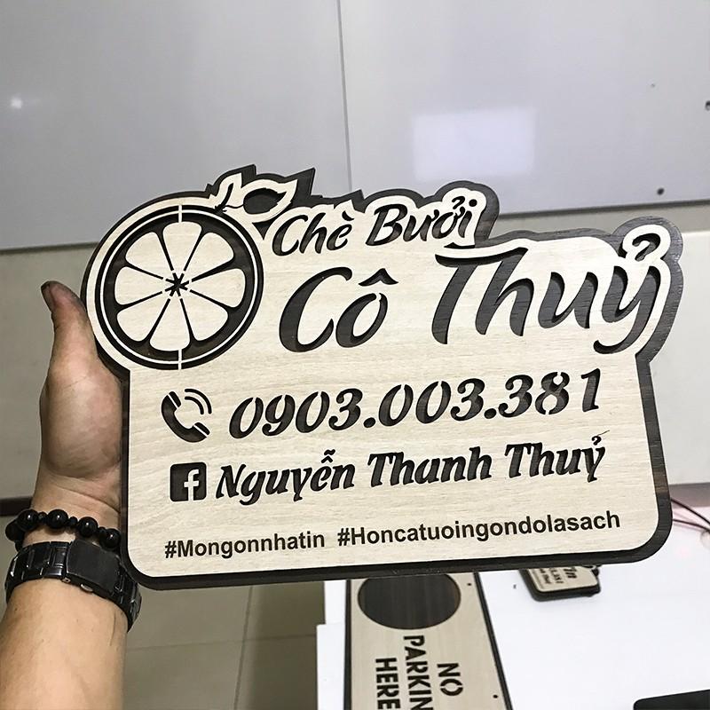 Bảng hiệu gỗ tên shop sử dụng trang trí chụp ảnh bán hàng Online