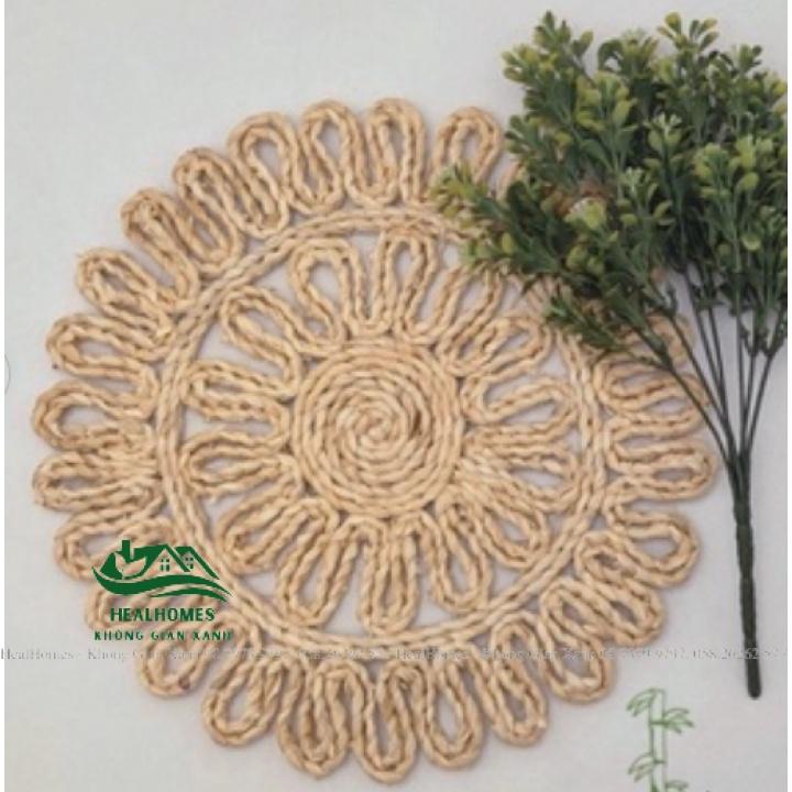 Lót lọ hoa cói đan hoa, trang trí decor Mây Tre Đan, đồ dùng không gian phòng bếp, sản phẩm thủ công mỹ nghệ / HealHomes