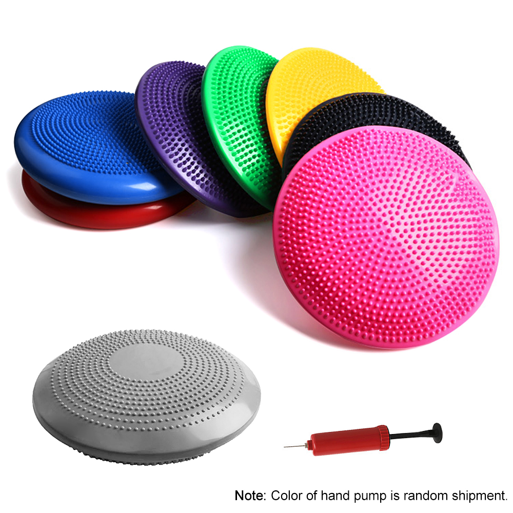 Đĩa cân bằng tập Yoga 33CM có ống bơm bằng PVC chất lượng cao, chống trượt và chống nứt
