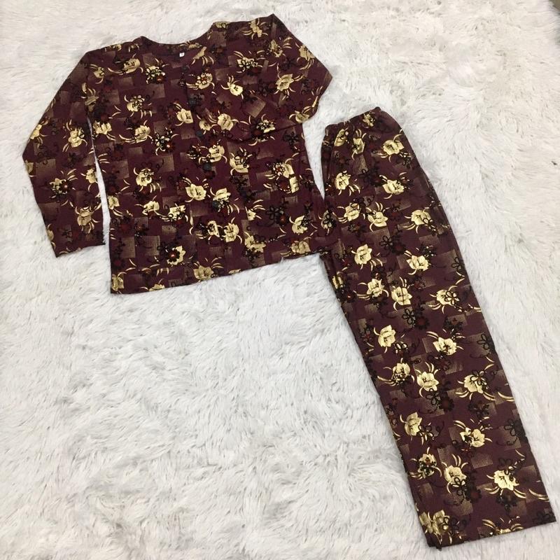 Bộ bà già túi thun Nhung ÉP HOA size 1.2.3.4.5
