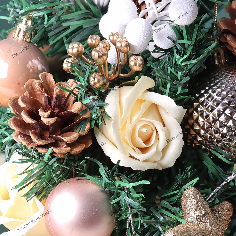 Cây Thông Noel Hàn Quốc THQ16 40cm Cây Thông Hoa Hồng Trang Trí Giáng Sinh