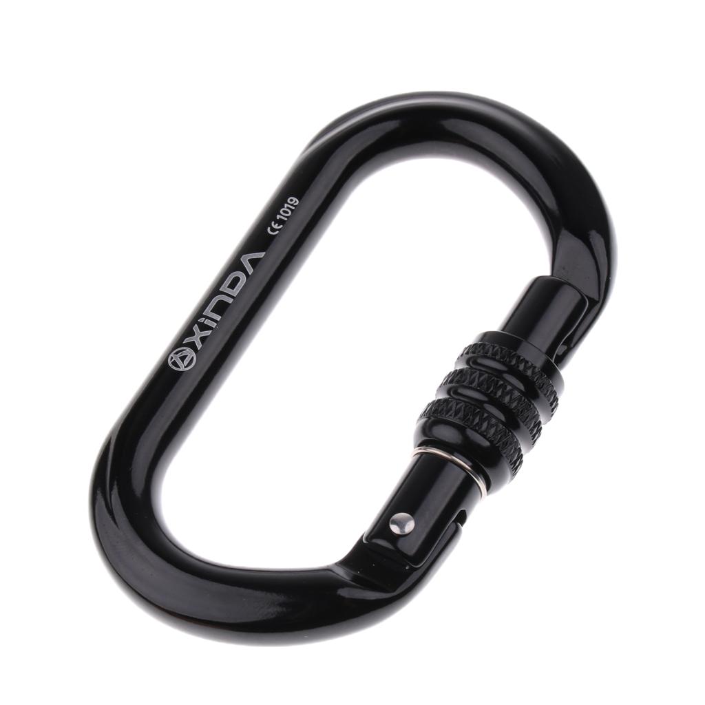 Rock Climbing Carabiner Clip Screw Locking O-Shaped Safety Buckle Aviation Aluminum 8KN-25KN