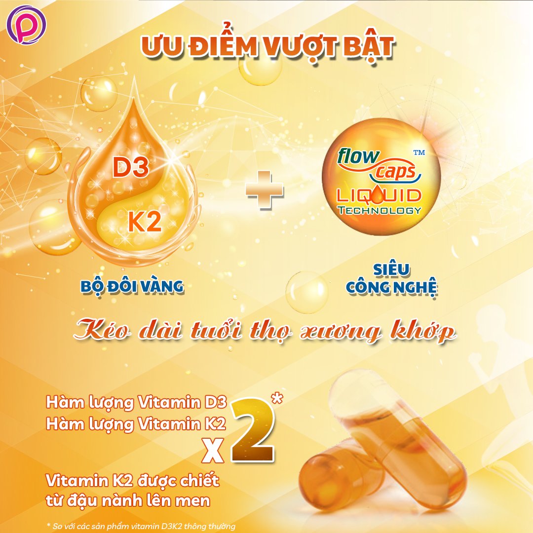 [COMBO 3 HỘP] Viên Uống Xương Khớp Olimp Gold Vit D3 K2 - Hộp 30 Viên