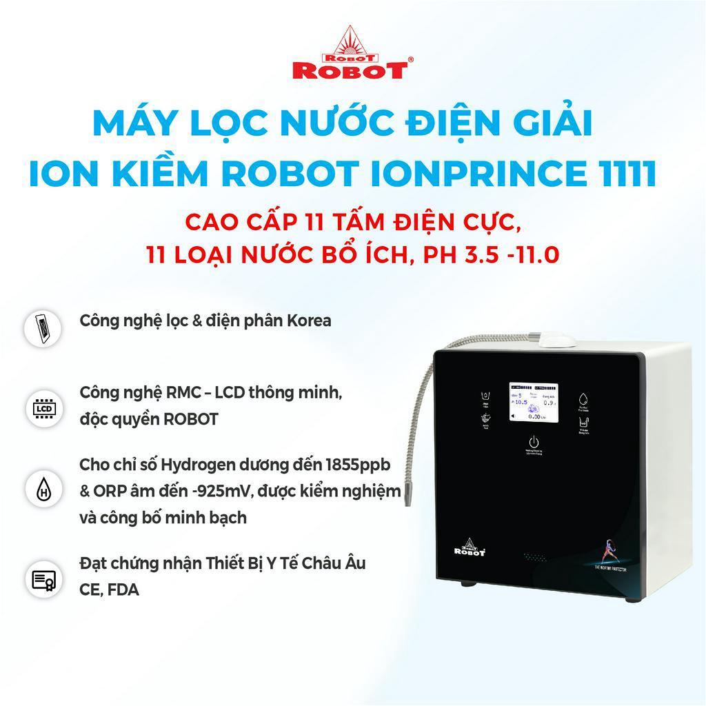 Máy Lọc Nước Điện Giải Ion Kiềm ROBOT IonPrince 1111 - Hàng Chính Hãng