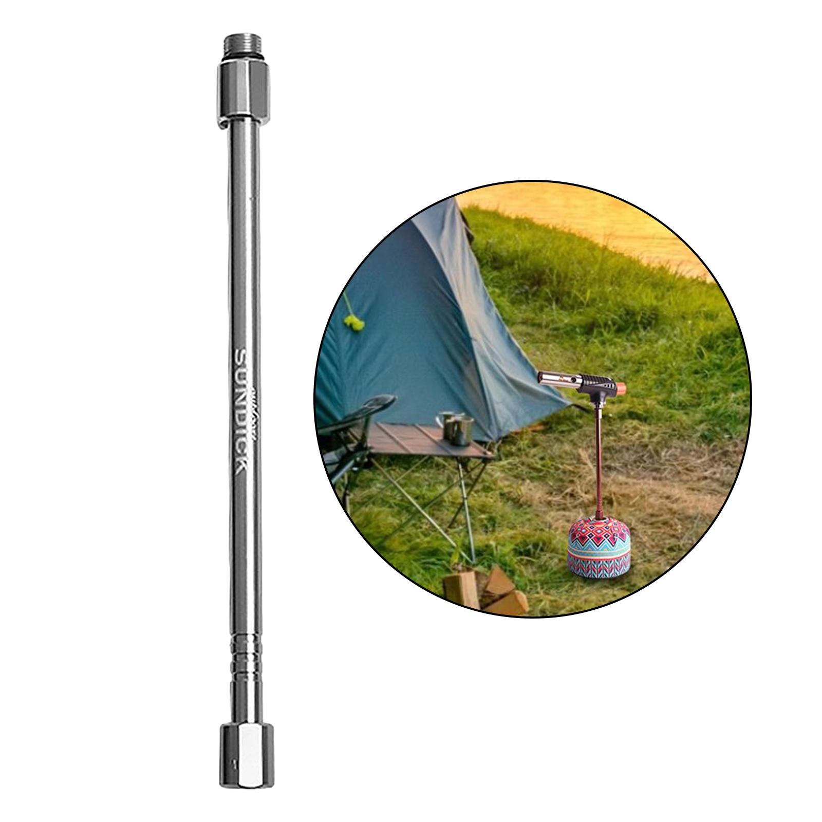 Camping Lantern Holder Gas Lantern Extension Pole Converter 20cm Silver