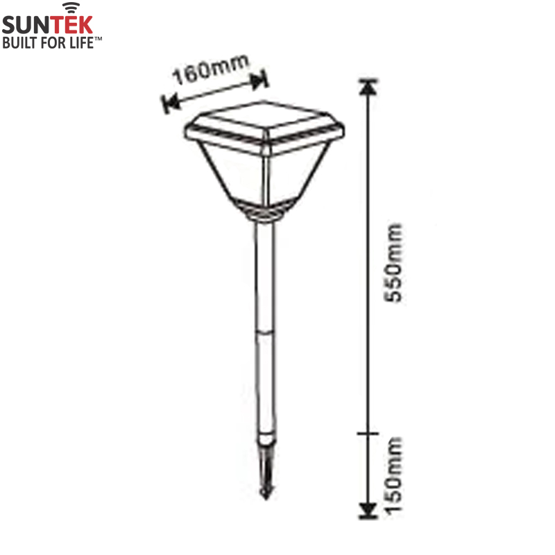 Đèn Sân Vườn Năng Lượng Mặt Trời SUNTEK GD01 - Hàng Chính Hãng - Bảo hành 2 năm