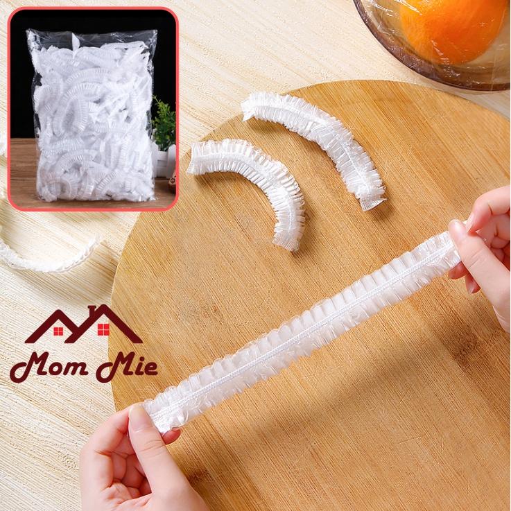 Set 100 màng bọc thực phẩm có thun co giãn tái sử dụng, tiện lợi, đa năng - J222