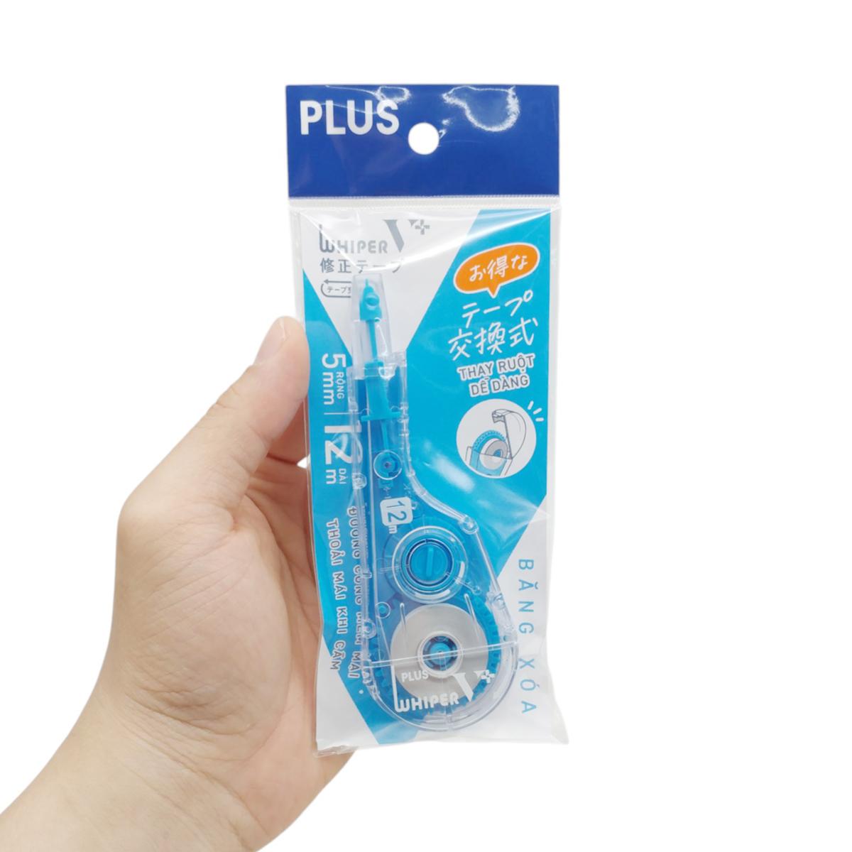 Băng Xóa Kéo Whiper - 5 mm x 12 m - Plus 100-V039 - Màu Xanh Dương