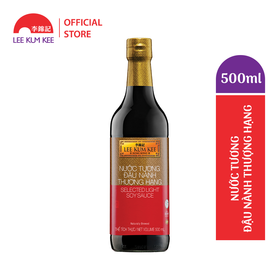 Nước tương Lee Kum Kee Selected Light Soy Sauce loại thượng hạng làm từ đậu nành tuyển chọn chuẩn vị Trung Hoa