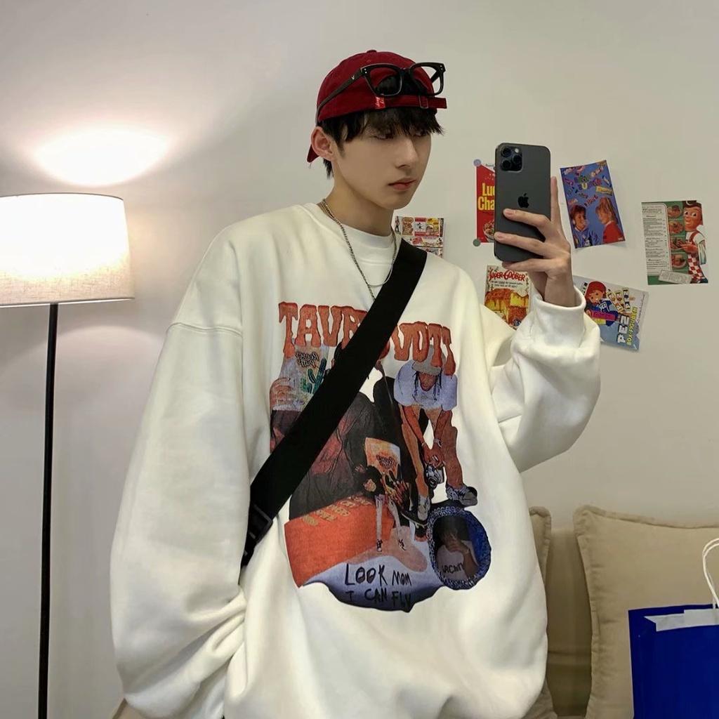 Áo Tay Dài SWEATER TRAVISSCOTT Cổ Tròn vải Nỉ Da Cá Dáng Rộng Phong Cách Hip Hop Âu Mỹ Thời Trang Mùa Thu