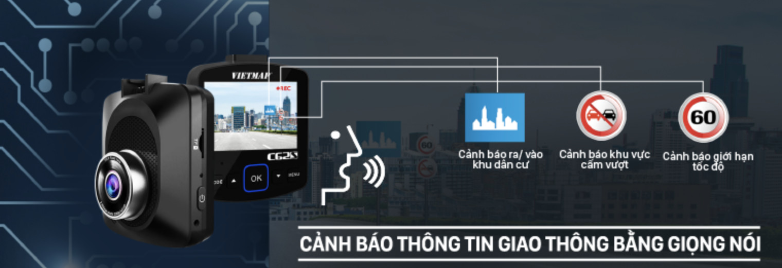 Camera Hành Trình Ô tô VietMap C62S độ phân giải Ultra HD 4K - Ghi Hình Trước Sau Tích Hợp Cảnh Báo Giao Thông Bằng Giọng Nói + Wifi + Thẻ Nhớ 16GB - Hàng Chính Hãng Công ty