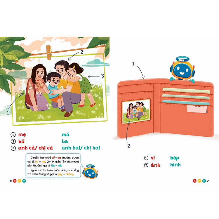 Sách Phương Ngữ Việt Nam: Từ Cảm Xúc Đến Hành Động - Từ Vựng Phong Phú Cho Bé