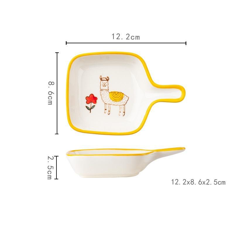 Bộ Bát Sứ Ăn Dặm Kiểu Nhật Họa Tiết Cừu Vàng Dễ Thương